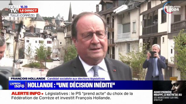 Législatives: Je dois moi-même, à situation exceptionnelle, prendre une décision exceptionnelle , explique François Hollande, candidat socialiste aux législatives