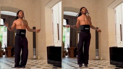 Lenny Kravits muestra musculatura mientras hace ejercicio