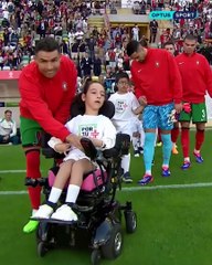 What a beautiful moment between Cristiano Ronaldo and the mascot ❤️  #EURO2024