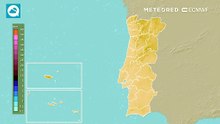 Precipitação acumulada nas próximas horas, onde podemos ver uma reentrada da chuva no nosso território.