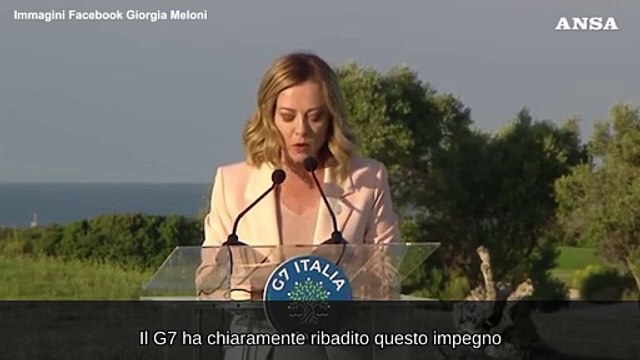 Meloni: Accordo al G7 su asset russi, non e' una confisca