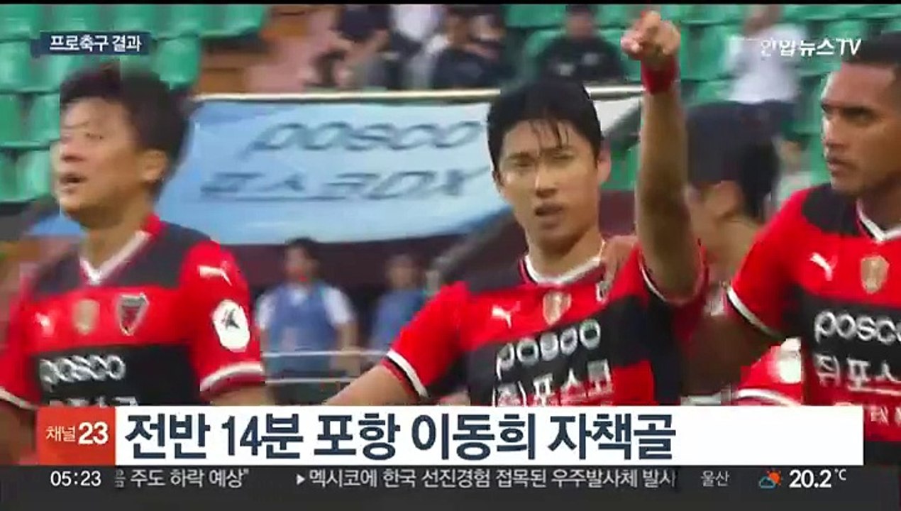 대전, 황선홍 감독 복귀전서 포항과 무승부