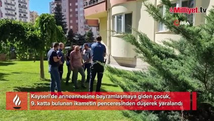 Korkunç olay! Anneannesine bayramlaşmaya giden çocuk 9'uncu kattan düştü