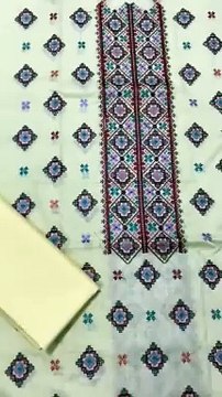 2 pcs women's Unstitched cotton Embroidered Suit