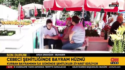 Şehitlikte hüzünlü bayram