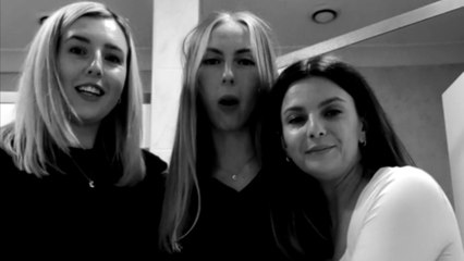 Chorus of cheers: Mom-to-be shares her big news with her squad