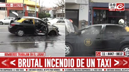 Explotó un taxi en Mataderos: bomberos trabajan en el lugar