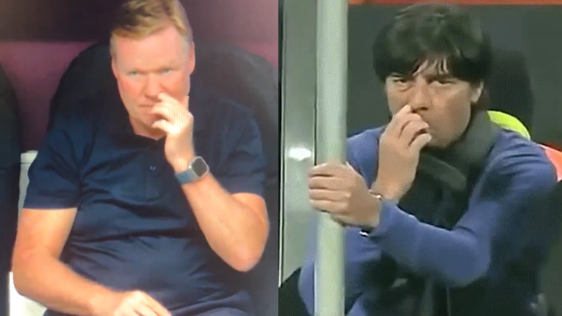 Ronald Koeman es captado sacndose un moco al estilo Joachim Lw y ya es viral en redes sociales