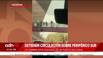 ¡Última Hora! Detienen circulación en Periférico Sur por un hombre colgado de un puente peatonal