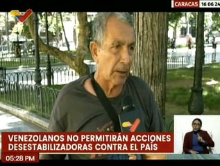 Caraqueños no permitirán acciones desestabilizadoras en el país por parte de la oposición