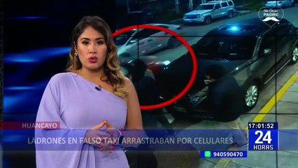 Ladrones en falso taxi arrastraban a sus victimas sin piedad en Huancayo