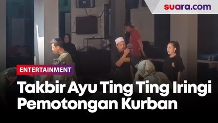 Takbir Ayu Ting Ting Iringi Pemotongan Kurban 2 Sapi Jumbo