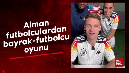 Alman futbolculardan bayrak-futbolcu oyunu