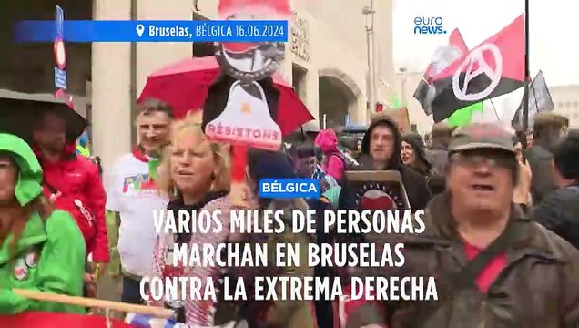 Varios miles de personas marchan en Bruselas en protesta contra la extrema derecha