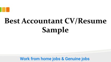 Accountant CV/Resume Sample | 6