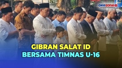 Gibran Salat Idul Adha Bersama Punggawa Timnas U-16 di Halaman Balai Kota Solo