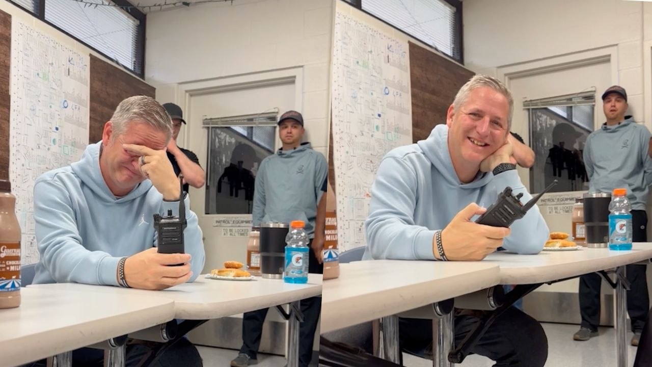 Retiring Police Chief Cries Hearing Wife On Final Sign-Off Call | Happily TV