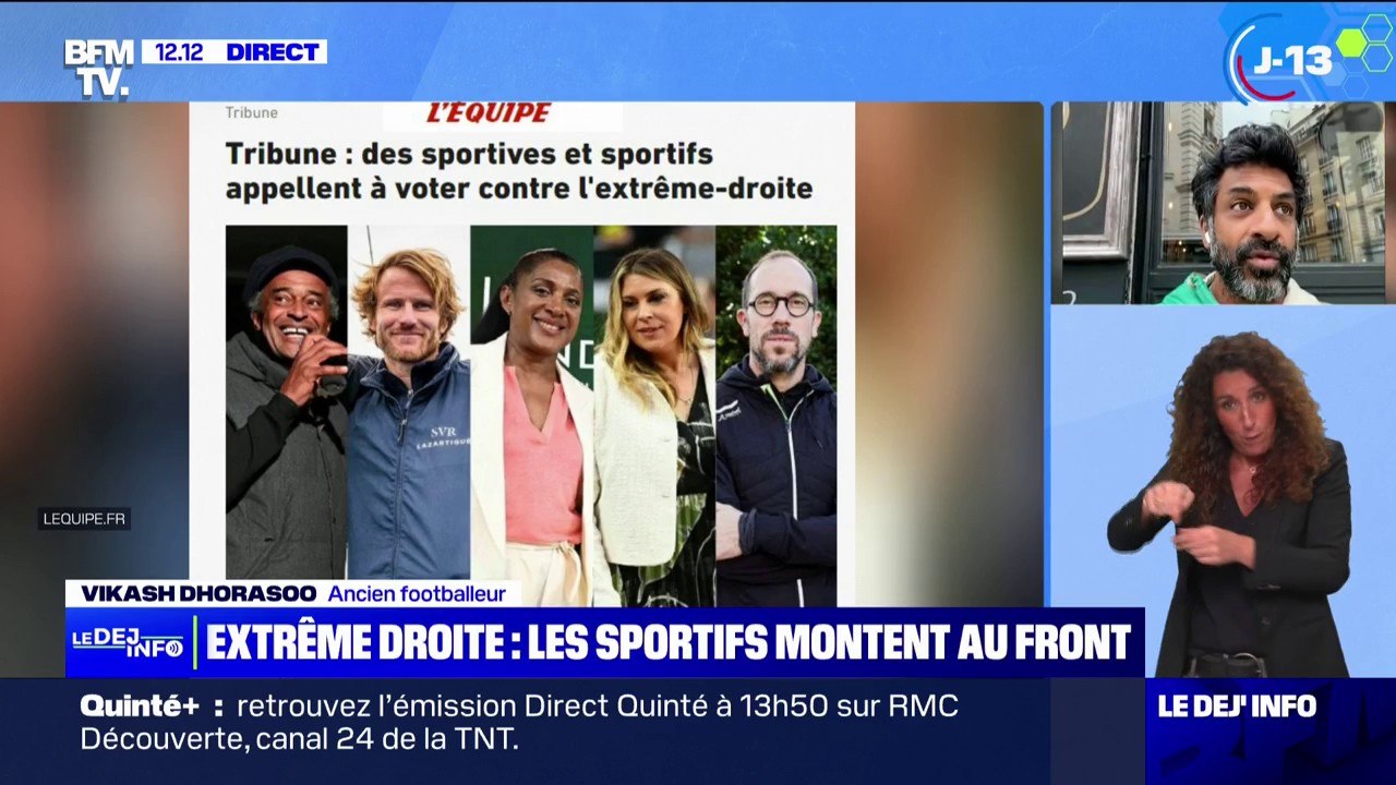 "C'est le rôle de tout le monde": l'ancien footballeur Vikash Dhorasoo explique pourquoi il a signé une tribune contre l'extrême droite