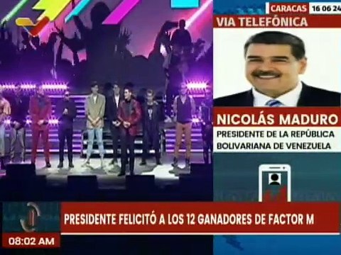 Presidente Nicolás Maduro envió sus felicitaciones a los 12 ganadores de Factor M