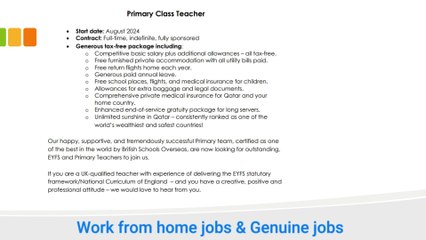 Fully sponsored Teacher Job | 10