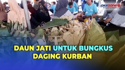 Lebih Ramah Lingkungan, Masjid Moetiah Blora Gunakan Daun Jati untuk Bungkus Daging Kurban