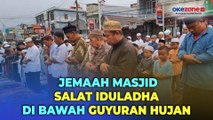 Jemaah Masjid di Mandailing Natal, Salat Idul Adha di Bawah Guyuran Hujan