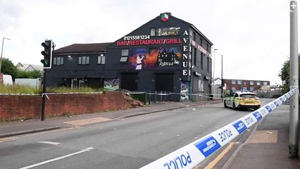 Police at the scene of a shooting at Avenue Bar and Restaurant, Rolfe Street, Smethwick.