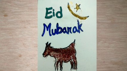 Eid mubarak gift card making with Glitter
