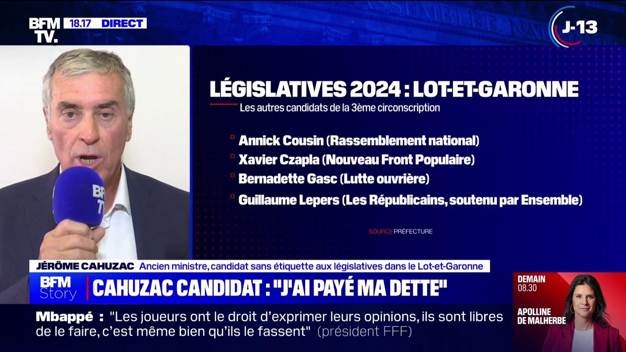 Jérôme Cahuzac: "Je suis très sévère avec les programmes des deux blocs extrêmes" pour les législatives