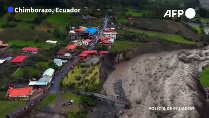 Waves of mud crash through Ecuadorian town as landslide kills six