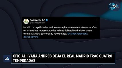 Oficial: Ivana Andrés deja el Real Madrid tras cuatro temporadas