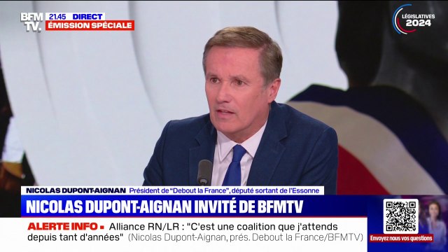 Alliance Ciotti/RN: Enfin, on a la possibilité de changer de cap , déclare Nicolas Dupont-Aignan