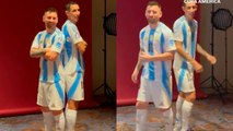Lionel Messi y su divertida reacción a la diferencia de estatura con Di María
