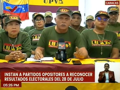 Partido UPV afirma que la oposición se niega a firmar un acuerdo que acepte los resultados del 28-J