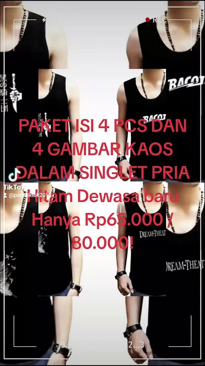 Baju dalam / singlet pria yang bermotif