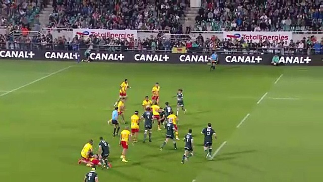 TOP 14 - Essai de Joaqin OVIEDO (USAP) - Section Paloise - USA Perpignan