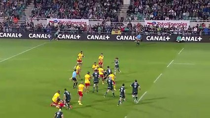 TOP 14 - Essai de Joaqin OVIEDO (USAP) - Section Paloise - USA Perpignan