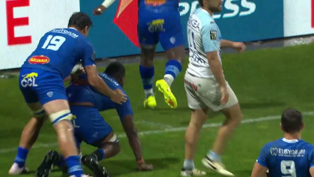 TOP 14 - Essai de Leone NAKARAWA (CO) - Avion Bayonnais - Castres Olympique