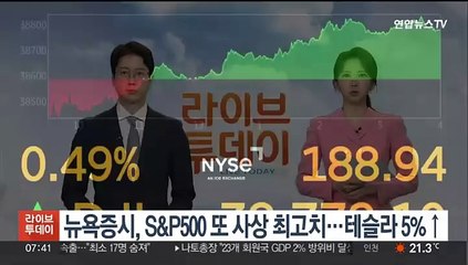 뉴욕증시, S&P500 또 사상 최고치…테슬라 5%↑