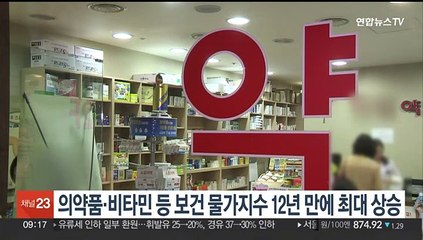 의약품·비타민 등 보건 물가지수 12년 만에 최대 상승