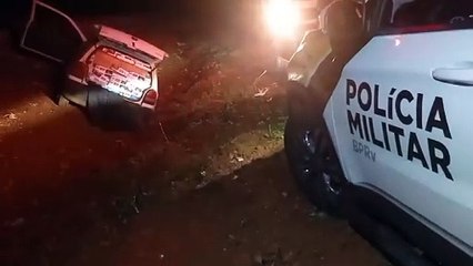 Download Video: Perseguição policial termina em capotamento e apreensão de 12 caixas de cigarros na PR-581