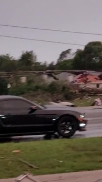 Person Shows Aftermath of Tornado in Texas