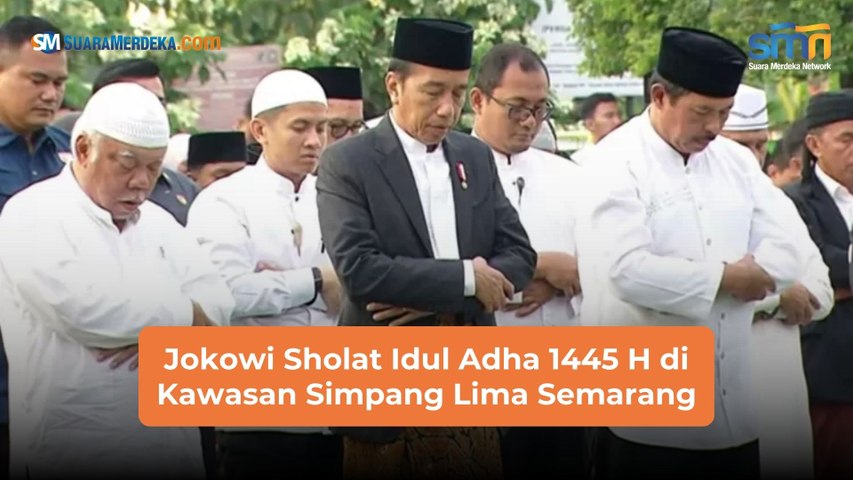 Jokowi Sholat Idul Adha 1445 H di Kawasan Simpang Lima Semarang