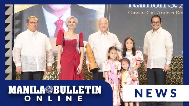 San Miguel Corporation Chairman and CEO Ramon S. Ang receives award as the 'Gawad Gat Andres Bonifacio' at the Gawad Manileño 2024