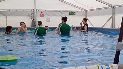 Children enjoying the pool at Five Acre Wood School in Maidstone