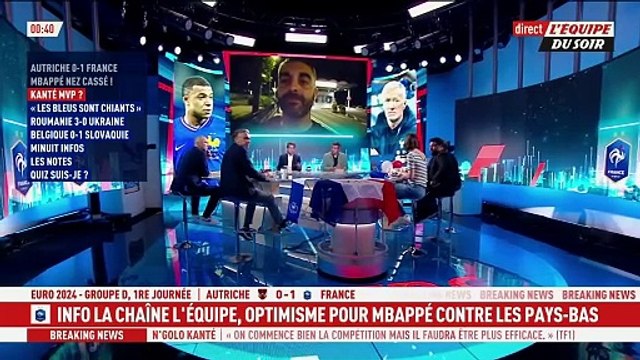 Kylian Mbappé blessé au nez avec l'Equipe de France, réaction sur l'Equipe / Quel masque pour Kylan Mbappé après sa fracture du nez ?