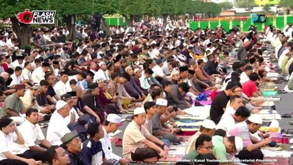 Jokowi Shalat Idul Adha di Kawasan Simpang Lima Semarang