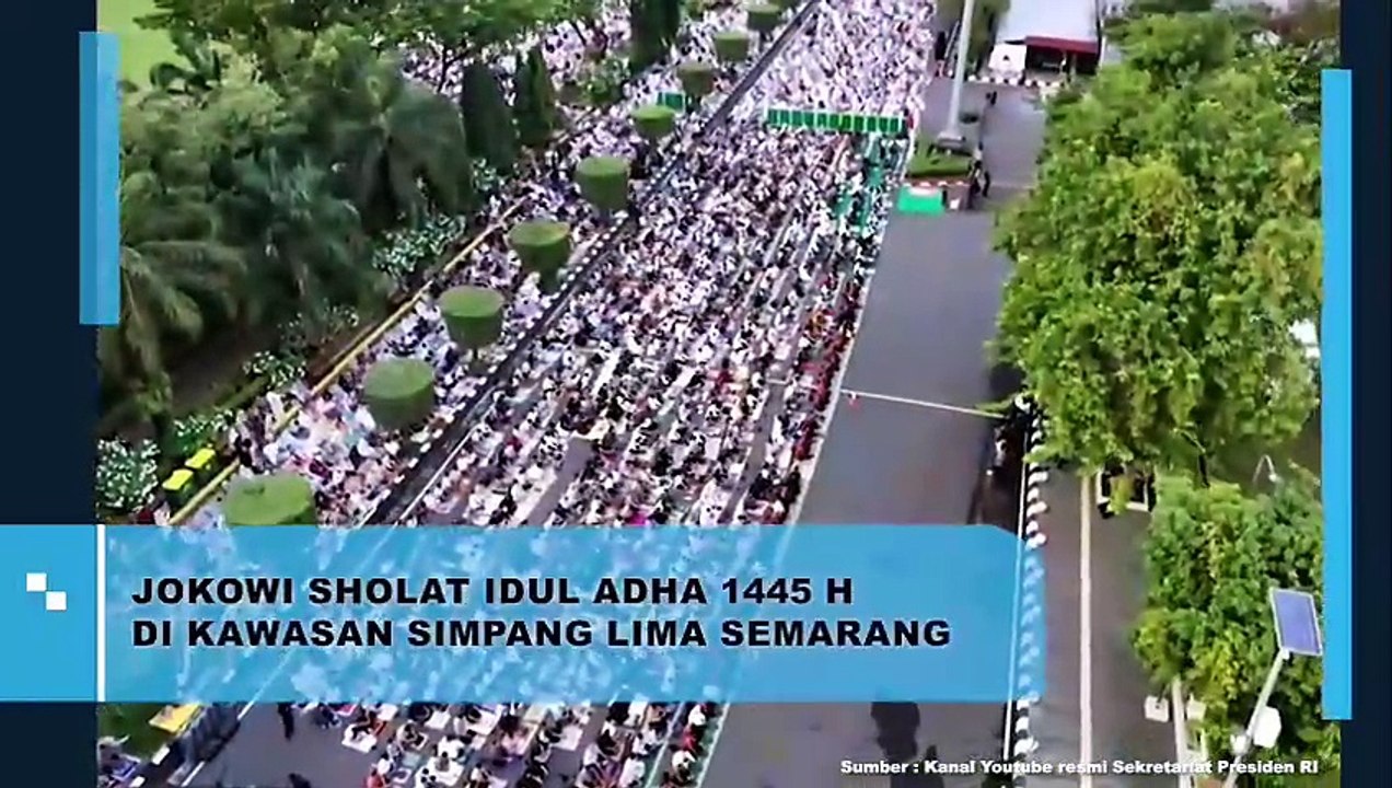 Jokowi Rayakan Idul Adha 1445 H dengan Sholat di Simpang Lima Semarang