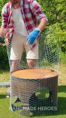 Man Builds Home for Homeless Puppies with Pallets and Barrel!