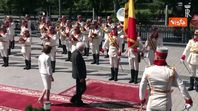 Mattarella in Moldova, gli onori all'arrivo al Palazzo Presidenziale